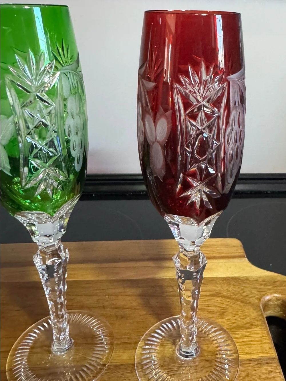 Four Ajka Marsala Champagne Flutes - Excellent Condition - Various Colors